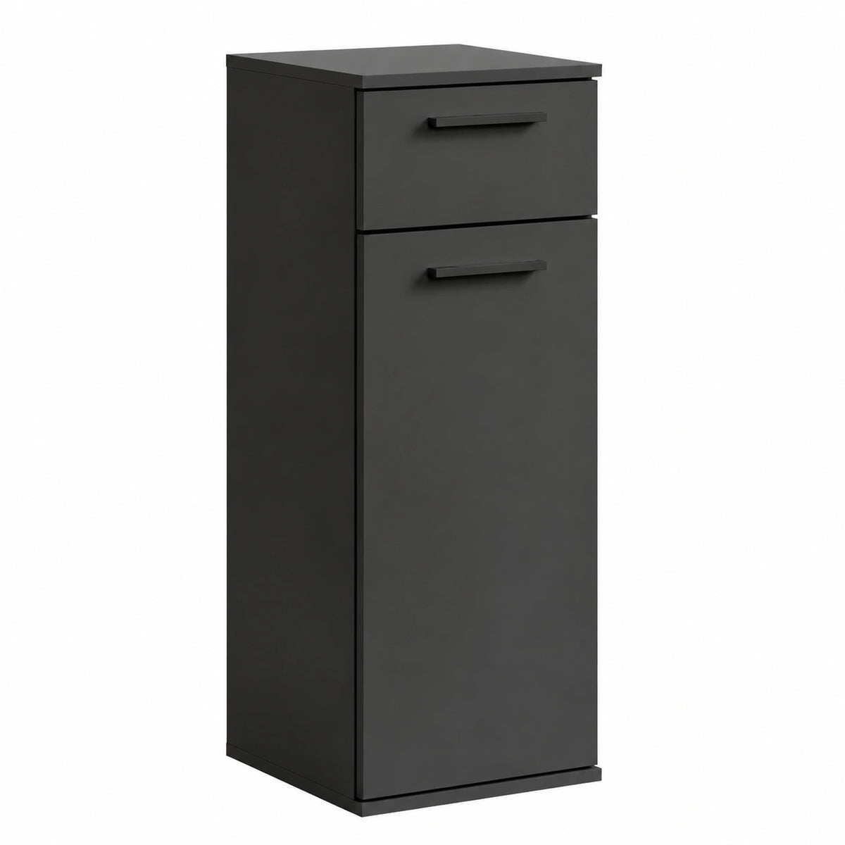 mokebo® Schmaler Badezimmerschrank 'Der Matrose' in Anthrazit Schwarz, Nischenschrank oder Midischrank aus Holz