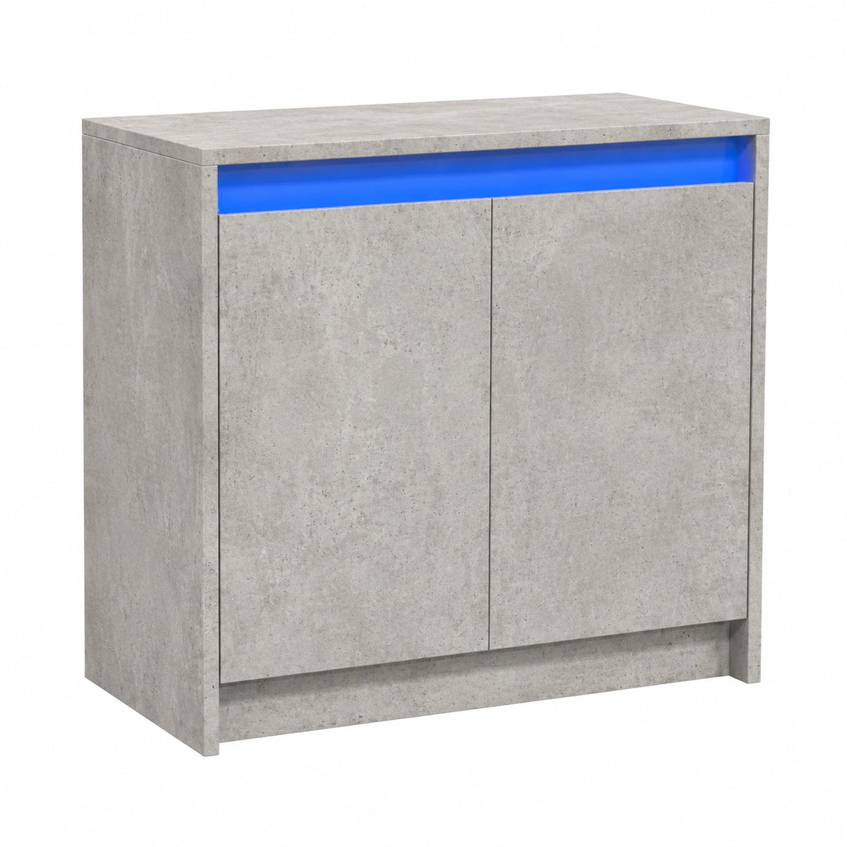 Moderne LED-Kommode mit Stauraum, Betongrau