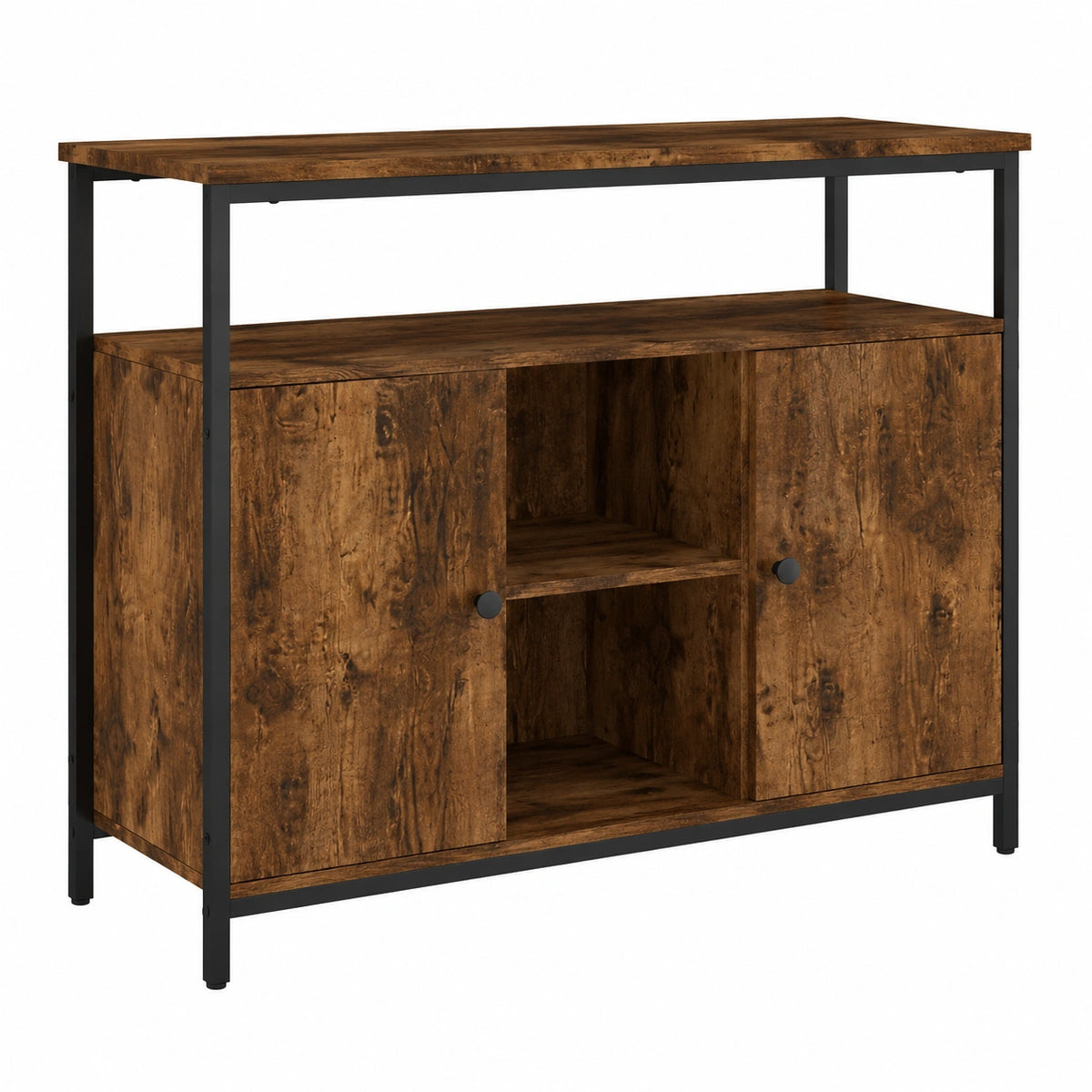 vidaXL Sideboard mit Stauraum, Highboard aus Räuchereiche, Wohnzimmerschrank mit verstellbaren Beinen