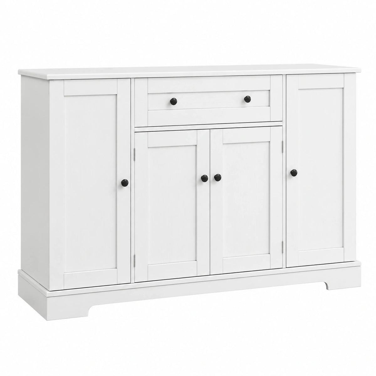 Moderner Küchenschrank mit einstellbaren Einlegeböden und Schubladen, 138x40x85cm, weiß