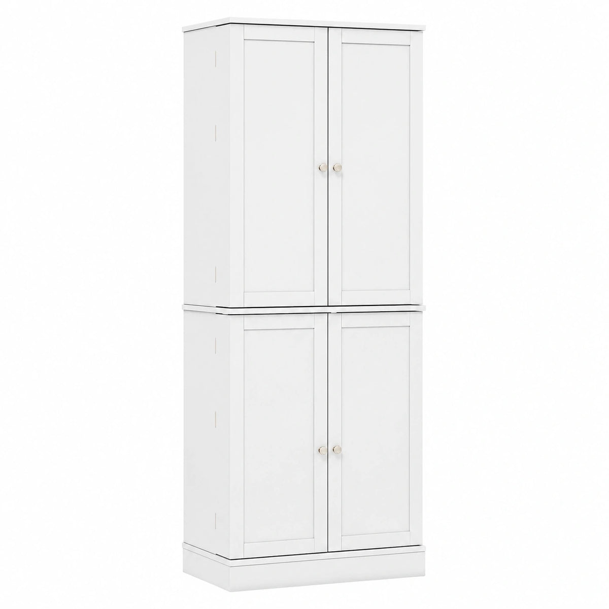 GIANTEX Holz-Küchenschrank, Buffet-Highboard mit 16 Türfächern und 6 verstellbaren Regalen, Mehrzweck-Vorratsschrank 60x35x166,5 cm, Weiß