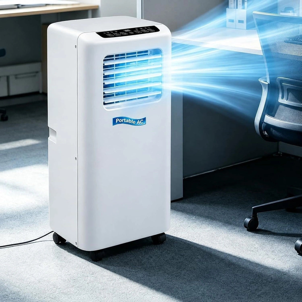 Klimatyzator, 5000 BTU, do 24 m2, pilot zdalnego sterowania, programator czasowy, kolor niebieski i bia?y