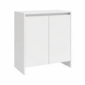 Kommode mit 2 Türen, Weiß, 70x41x75cm, Mehrzweckschrank