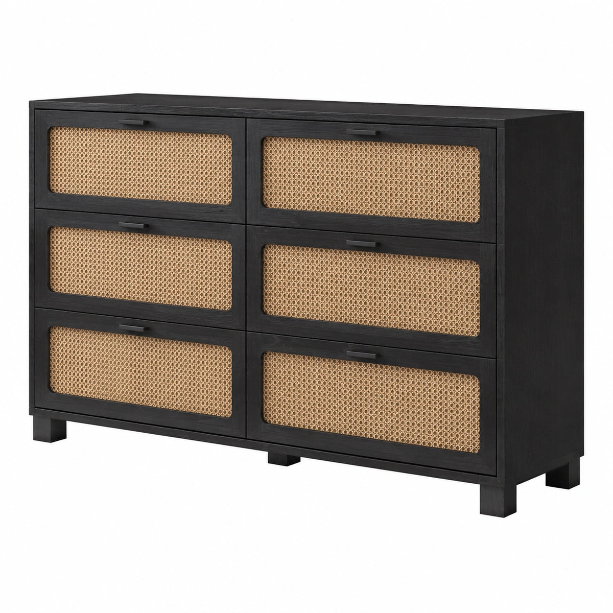 Rustikaler Esszimmerschrank mit Rattan-Elementen für Küche und Veranda