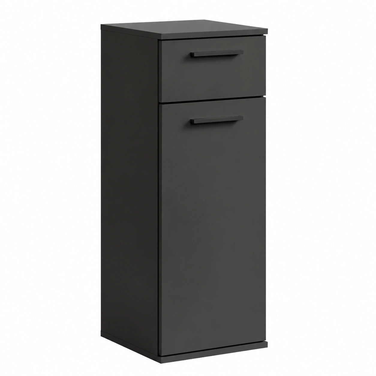 mokebo® Schmaler Badezimmerschrank 'Der Matrose' in Anthrazit Schwarz, Nischenschrank oder Midischrank aus Holz