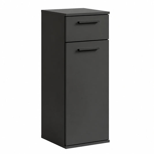 mokebo® Schmaler Badezimmerschrank 'Der Matrose' in Anthrazit Schwarz, Nischenschrank oder Midischrank aus Holz
