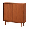 Massivholz Sideboard mit Barfunktion für Esszimmer und Schlafzimmer, 100x40x105 cm, Dekorativer Schrank