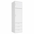 mokebo Kleiderschrank 234cm Hoch, Weiß, 1 Tür & 3 Schubladen, deckenhoch, für Schlafzimmer & Garderobe