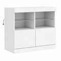 Moderner Weißer Sideboard mit LED-Beleuchtung und Viel Stauraum