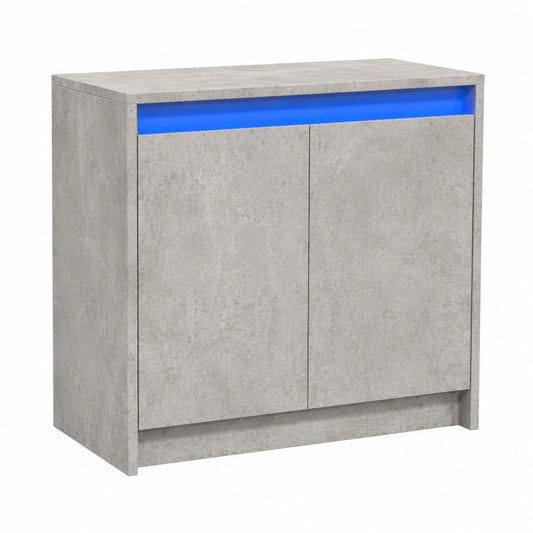 Moderne LED-Kommode mit Stauraum, Betongrau