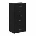 Schwarzes Sideboard mit 6 Schubladen in Eichenoptik, 50x34x96 cm