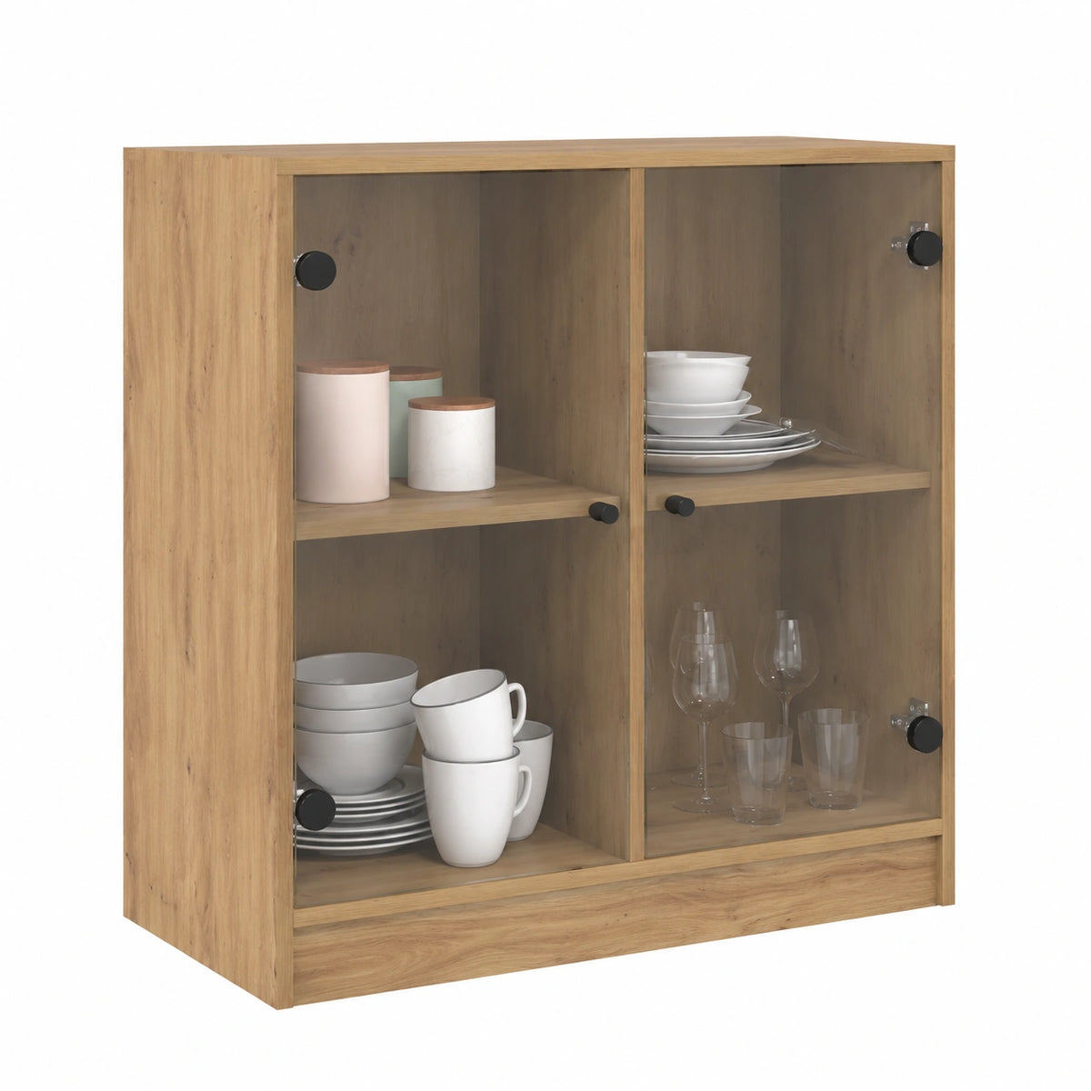 Moderner Wohnzimmer-Schrank aus Holzwerkstoff, Artisan-Eiche, 68 x 37 x 75,5 cm, viel Stauraum