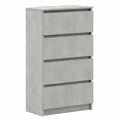 Moderner Betongrauer Schubladenschrank mit 4 Fächern für Wohnzimmer, 60x35x98,5cm