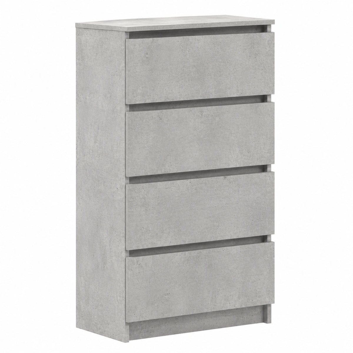 Moderner Betongrauer Schubladenschrank mit 4 Fächern für Wohnzimmer, 60x35x98,5cm
