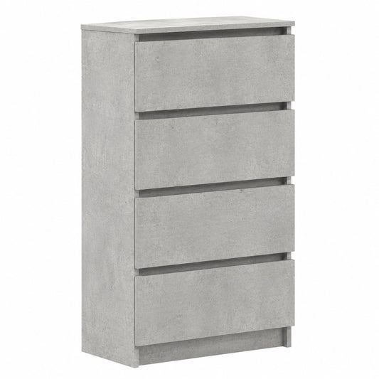 Moderner Betongrauer Schubladenschrank mit 4 Fächern für Wohnzimmer, 60x35x98,5cm
