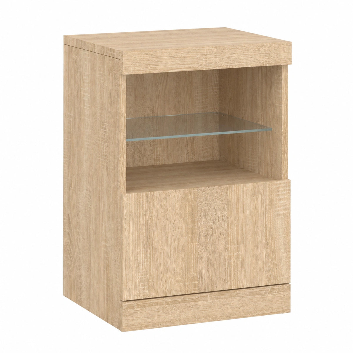 Moderner Sideboard mit LED-Beleuchtung, Viel Stauraum, Sonoma-Eiche