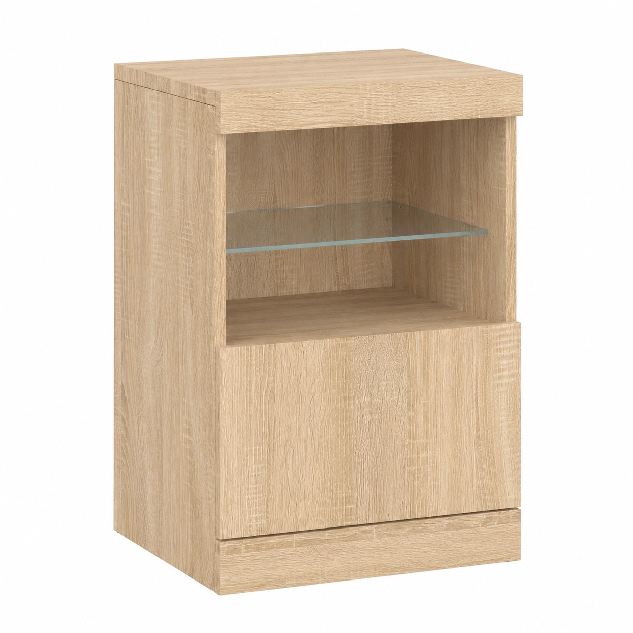 Moderner Sideboard mit LED-Beleuchtung, Viel Stauraum, Sonoma-Eiche
