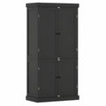 COSTWAY Moderner Küchenschrank, 6-stöckig mit verstellbaren Böden, vielseitiger Stauraum für Küche, Bad, Wohnzimmer & Büro, 76x40x184,5 cm, Schwarz
