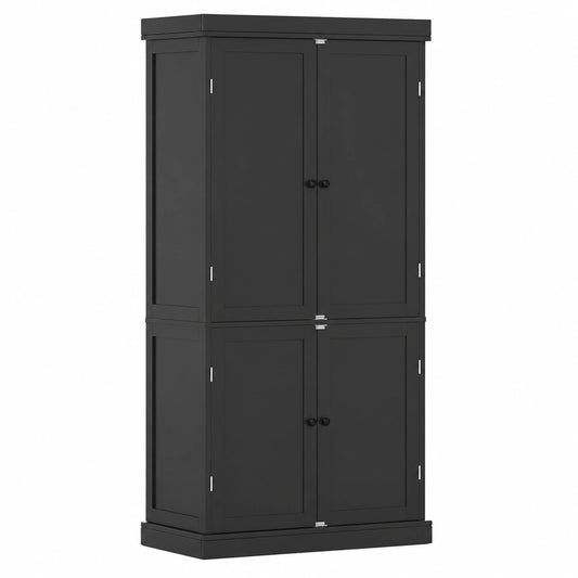 COSTWAY Moderner Küchenschrank, 6-stöckig mit verstellbaren Böden, vielseitiger Stauraum für Küche, Bad, Wohnzimmer & Büro, 76x40x184,5 cm, Schwarz