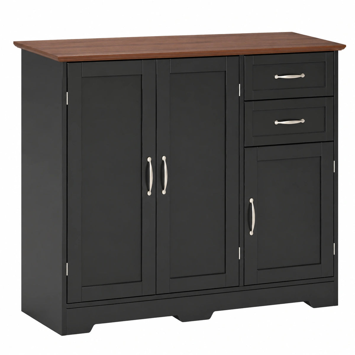 GIANTEX Küchenschrank mit Schubladen und Türen, Kücheninsel mit Arbeitsfläche, Verstellbare Ablagen, Buffet- und Beistellschrank, 100x40x78 cm