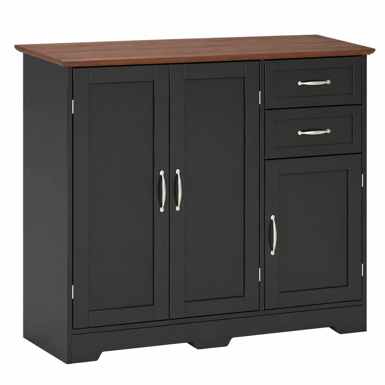 GIANTEX Küchenschrank mit Schubladen und Türen, Kücheninsel mit Arbeitsfläche, Verstellbare Ablagen, Buffet- und Beistellschrank, 100x40x78 cm