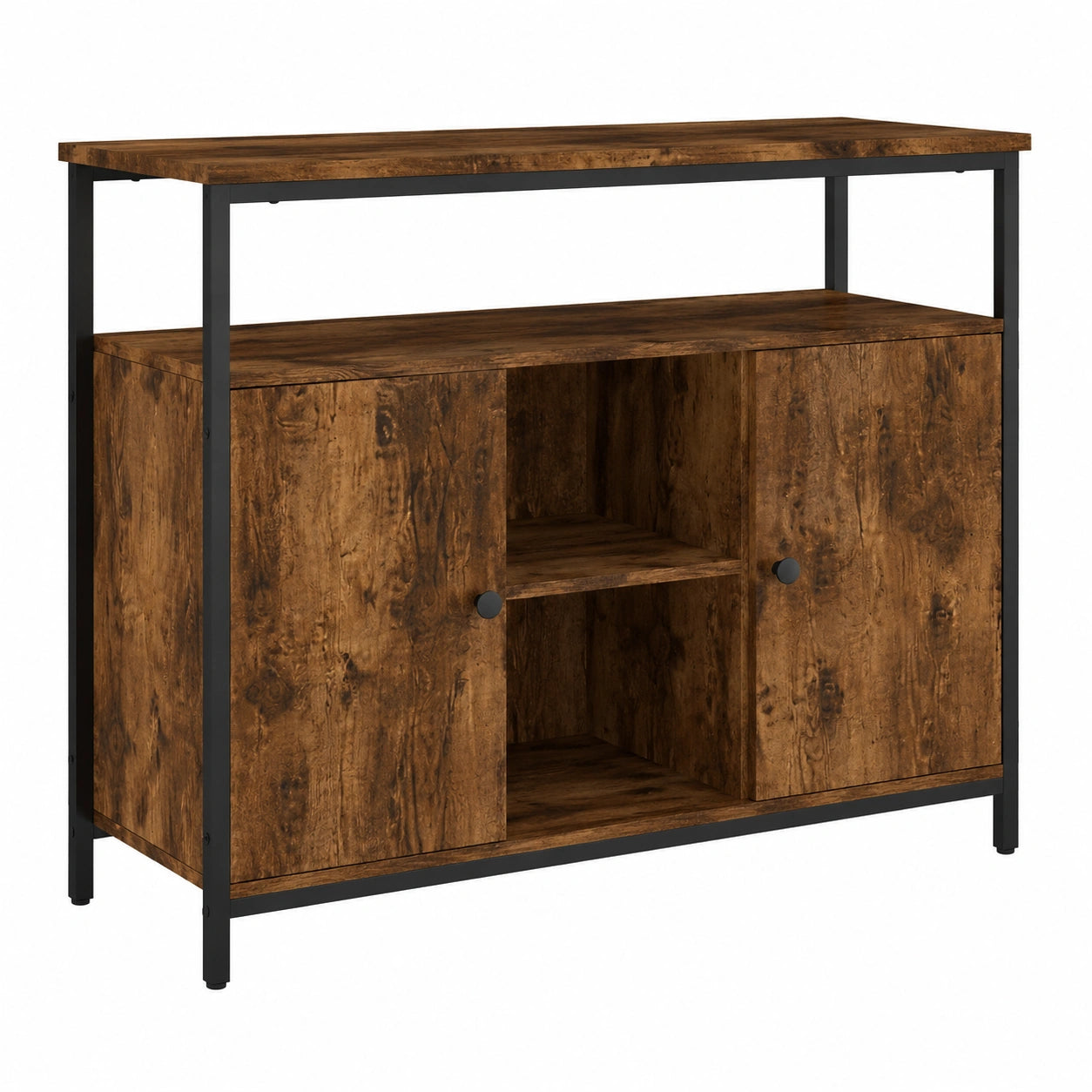 vidaXL Sideboard mit Stauraum, Highboard aus Räuchereiche, Wohnzimmerschrank mit verstellbaren Beinen