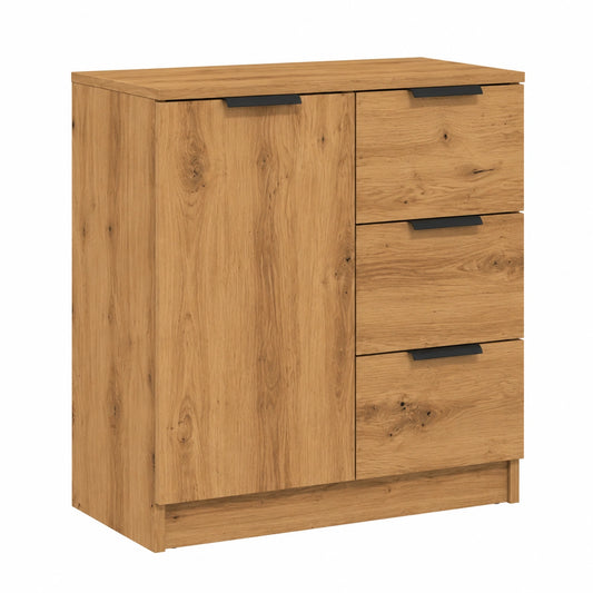 vidaXL Sideboard aus Eichenholz, vielseitige Kommode mit Stauraum für Wohnzimmer