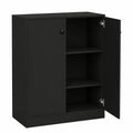 Moderner COSTWAY Sideboard mit verstellbaren Regalen, sicherer Kippschutz, vielseitiger Schrank für Wohn- und Schlafzimmer, Eingangsbereich, in Schwarz (72 x 34 x 85,5 cm)