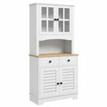 Moderner HOMCOM Küchenschrank mit Verstellbaren Ablagen, Weiß, 68 x 39,5 x 170 cm