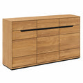 Lomadox Sideboard aus teilmassiver Eiche mit 3 Türen und 3 Schubladen, 153 cm Breite