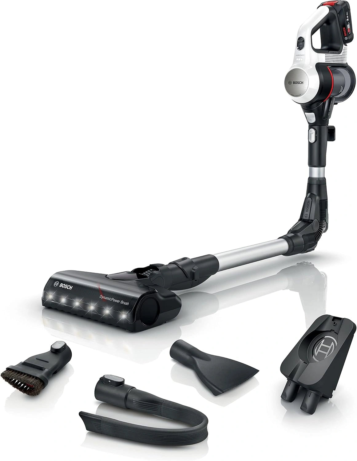 Odkurzacz pionowy Bosch, 711 W, 18 V, bezprzewodowy, kolor czarny i bia?y