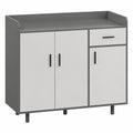 Vielseitiger Aufbewahrungsschrank mit Schublade und Türen für Küche, Büro und Flur, 100x34x92 cm (A)