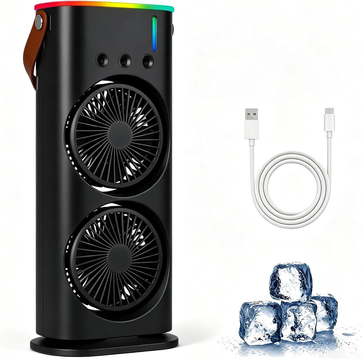 Wentylator USB, kolor czarny i szary