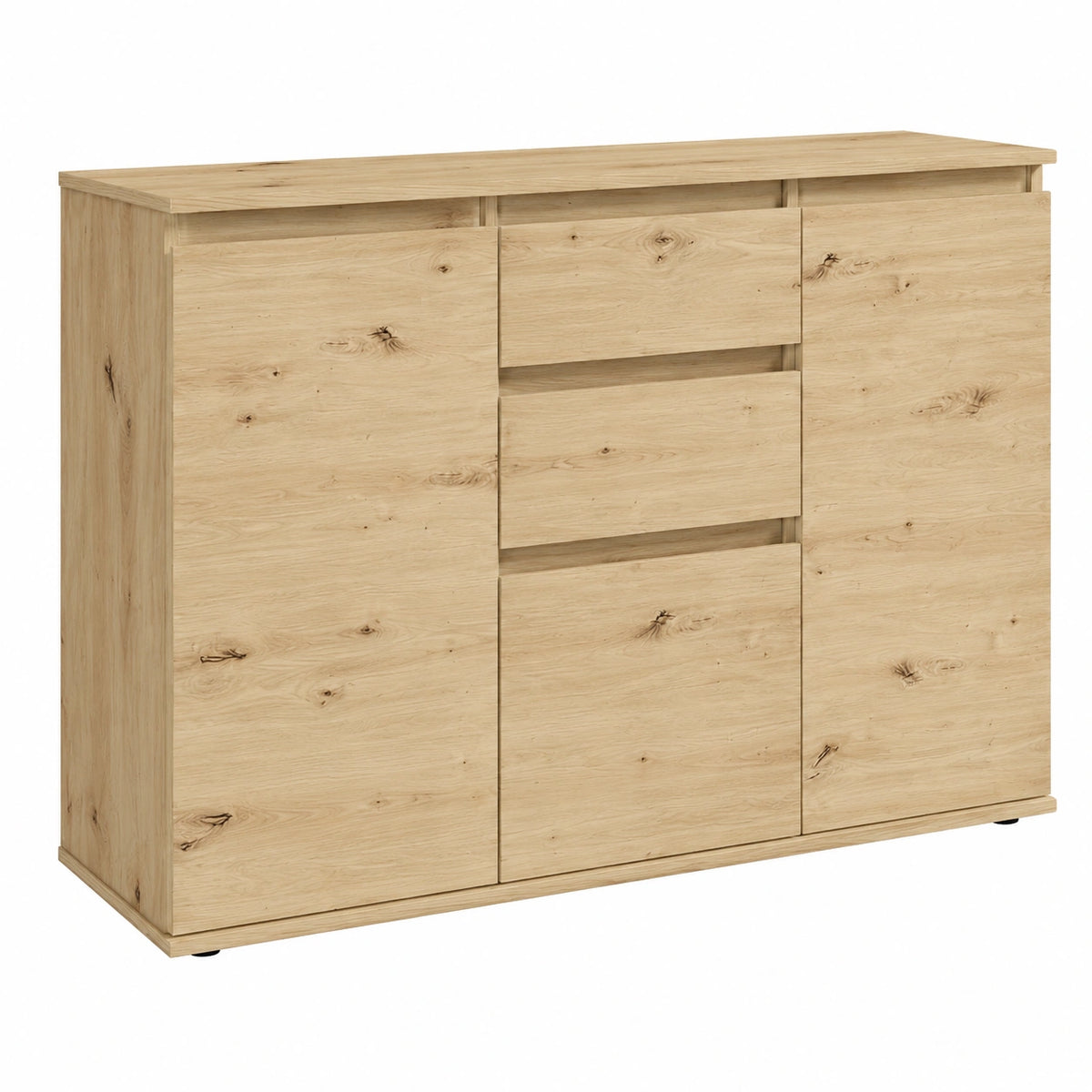 Moderne Kommode in Eiche Artisan mit Großem Stauraum - 119 x 84 x 35 cm