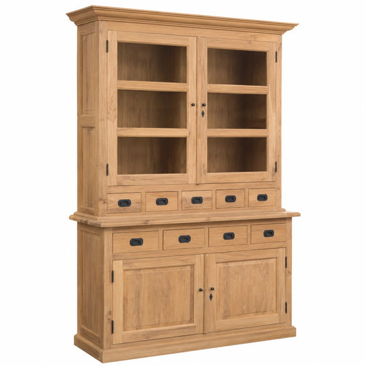 Nachhaltiger Buffetschrank Norje aus Teakholz im Landhausstil, Umweltfreundlicher Esszimmerschrank, 152 cm Breite
