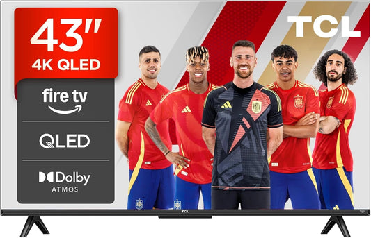Telewizor TCL 43T6C, kolor czerwony i szary