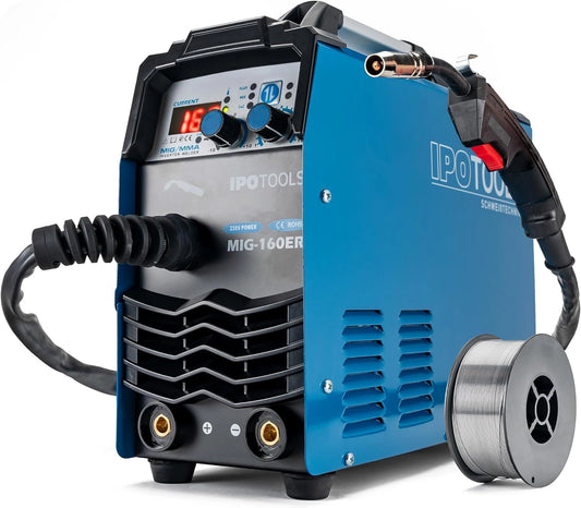 Spawarka elektryczna IPOTOOLS MIG-160ER, 230 V, kolor niebieski i szary