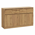 Wiuzo Holz-Sideboard mit 3 Türen und 3 Schubladen, geräumige Anrichte für Wohnzimmer und Schlafzimmer, 135x40x81 cm