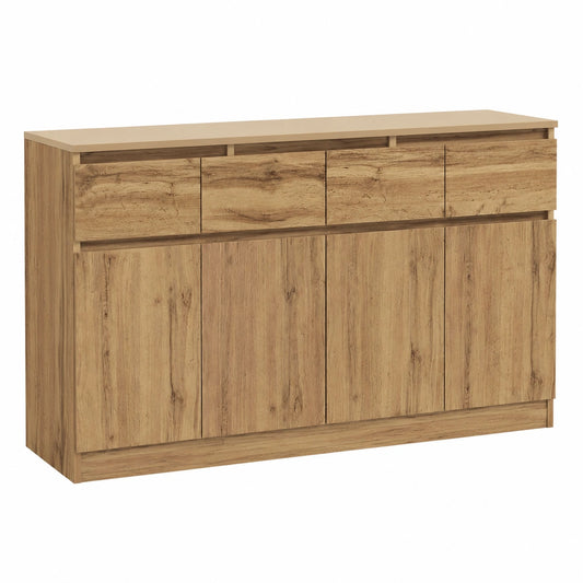 Wiuzo Holz-Sideboard mit 3 Türen und 3 Schubladen, geräumige Anrichte für Wohnzimmer und Schlafzimmer, 135x40x81 cm
