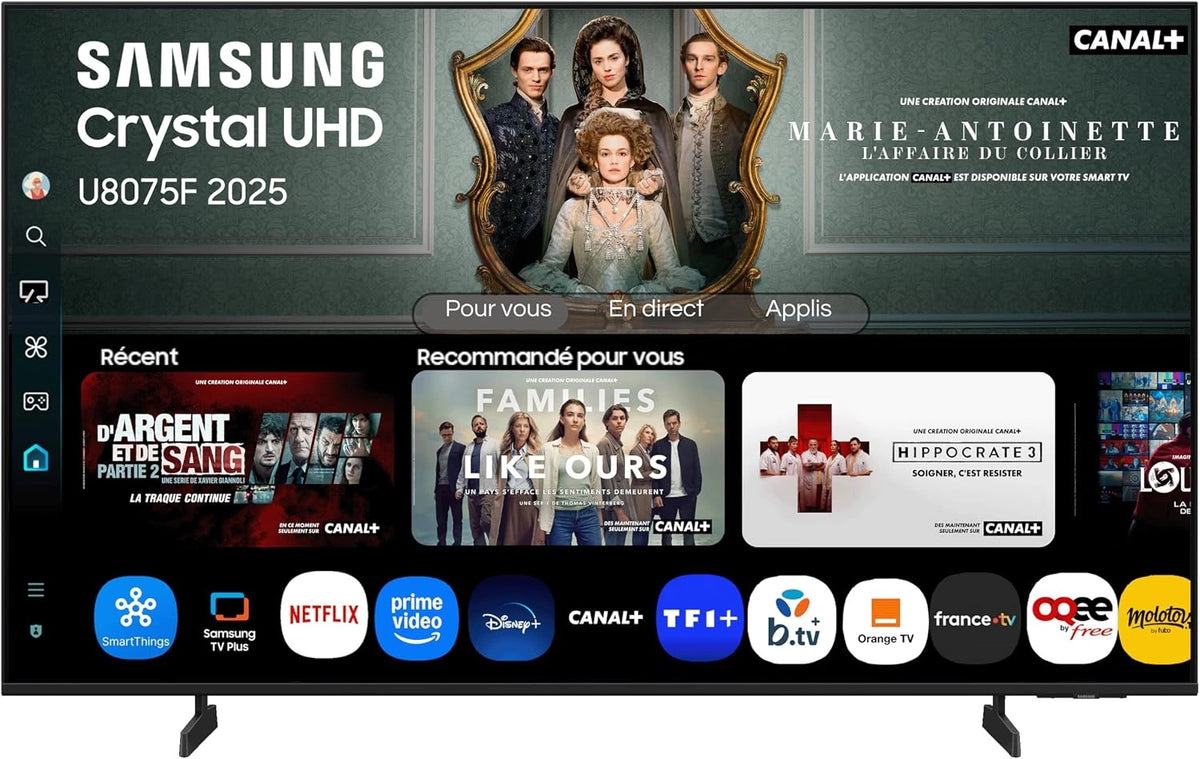 Telewizor Samsung 43-calowy UHD 43U8075F, Wi-Fi, kolor szary i czarny