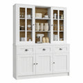 Moderner Hochschrank Weiß 140x38.5x175 cm, Wohnzimmer & Küche, Mit Schubladen