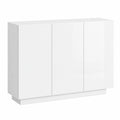 Modernes Hochglanz-Sideboard mit LED-Beleuchtung, weiß, 120x40x75 cm
