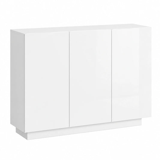 Modernes Hochglanz-Sideboard mit LED-Beleuchtung, weiß, 120x40x75 cm