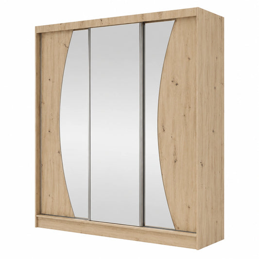 Vex Spiegelschrank mit Schwebetüren, 3-türig, 180 cm, braun
