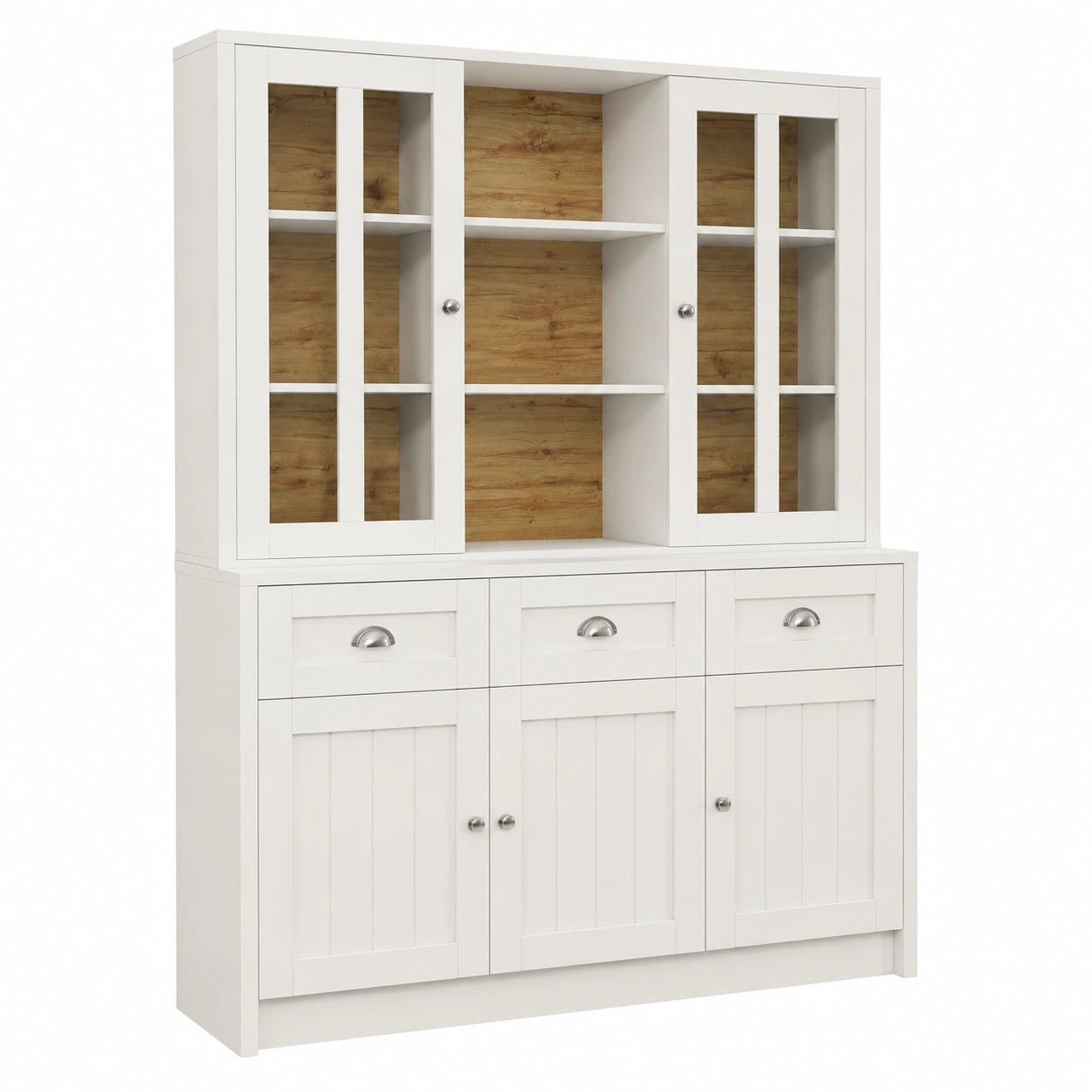 Moderner Merax Küchenschrank mit Schubladen und Arbeitsplatte, Weiß, 140x38.5x175cm