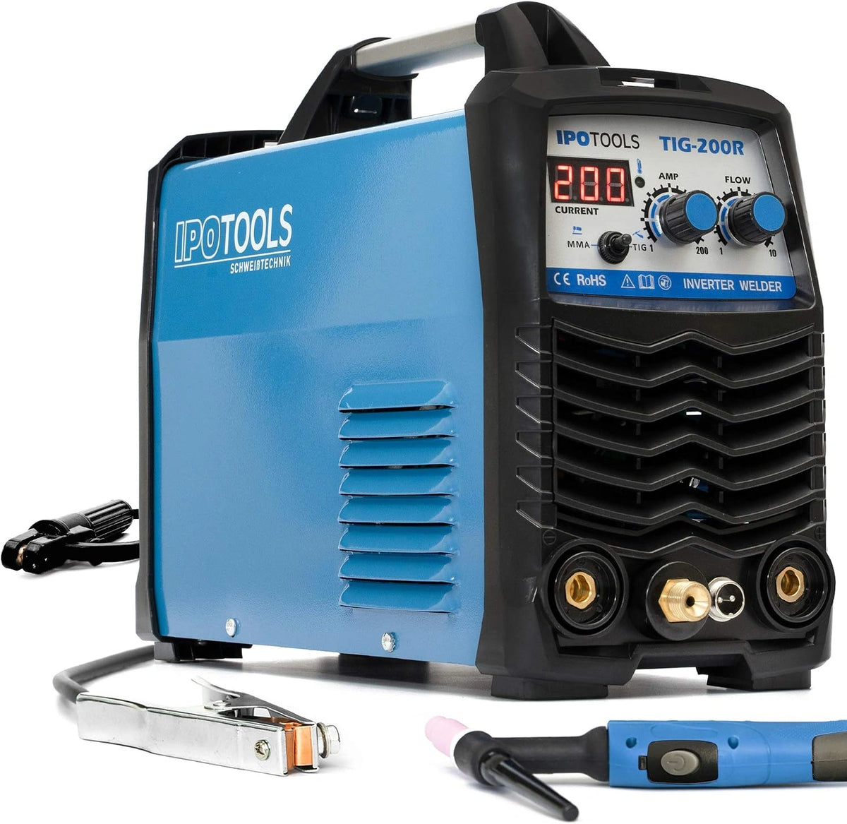 Spawarka elektryczna IPOTOOLS TIG-200R WIG 200, kolor niebieski i szary